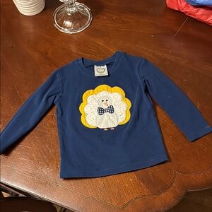 Navy Blue Kids Shirt with Turkey Design
